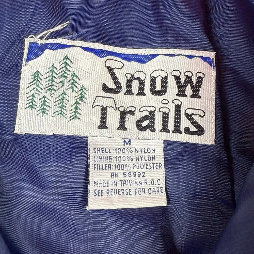 Vintage Ski Jacket Coat Puffer Men's Size Medium Y2K 90s‎ Snow Trails Outdoor